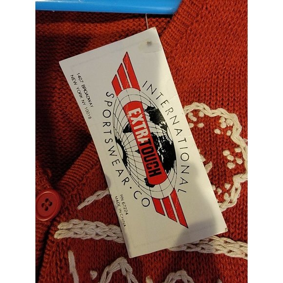 Vintage 90's Size 2X Women's Sweater Vest Burnt Orange Floral Embroidered Top - Picture 6 of 6